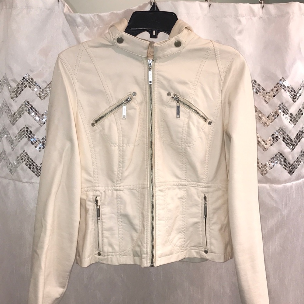 Cream motorcycle jacket